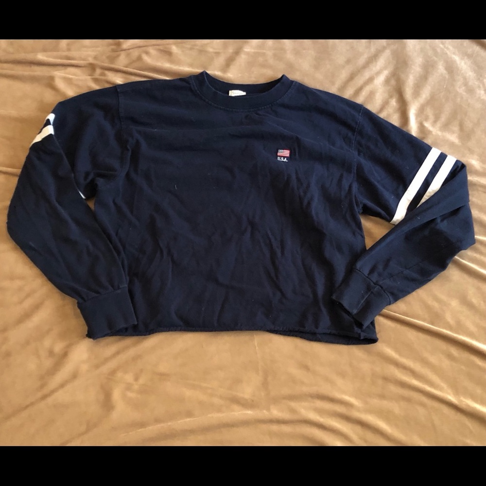 Navy and white striped long sleeve